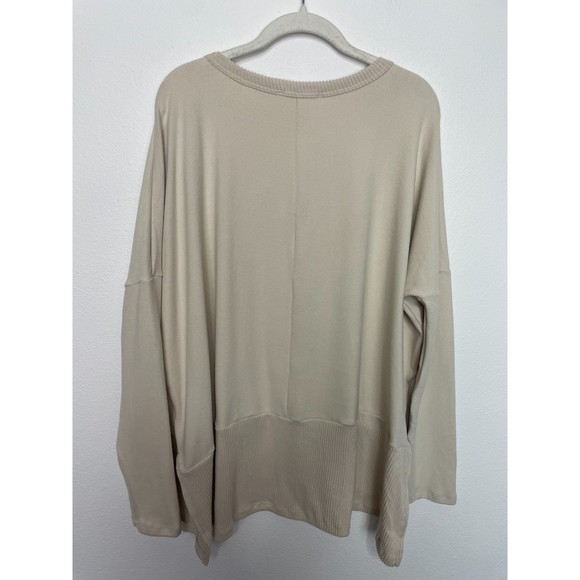 Something About You Oversized Long Sleeve Tunic Sweater Off The Shoulder Ivory - Picture 15 of 15